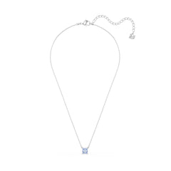 Matrix pendant, Square cut, Blue, Rhodium plated