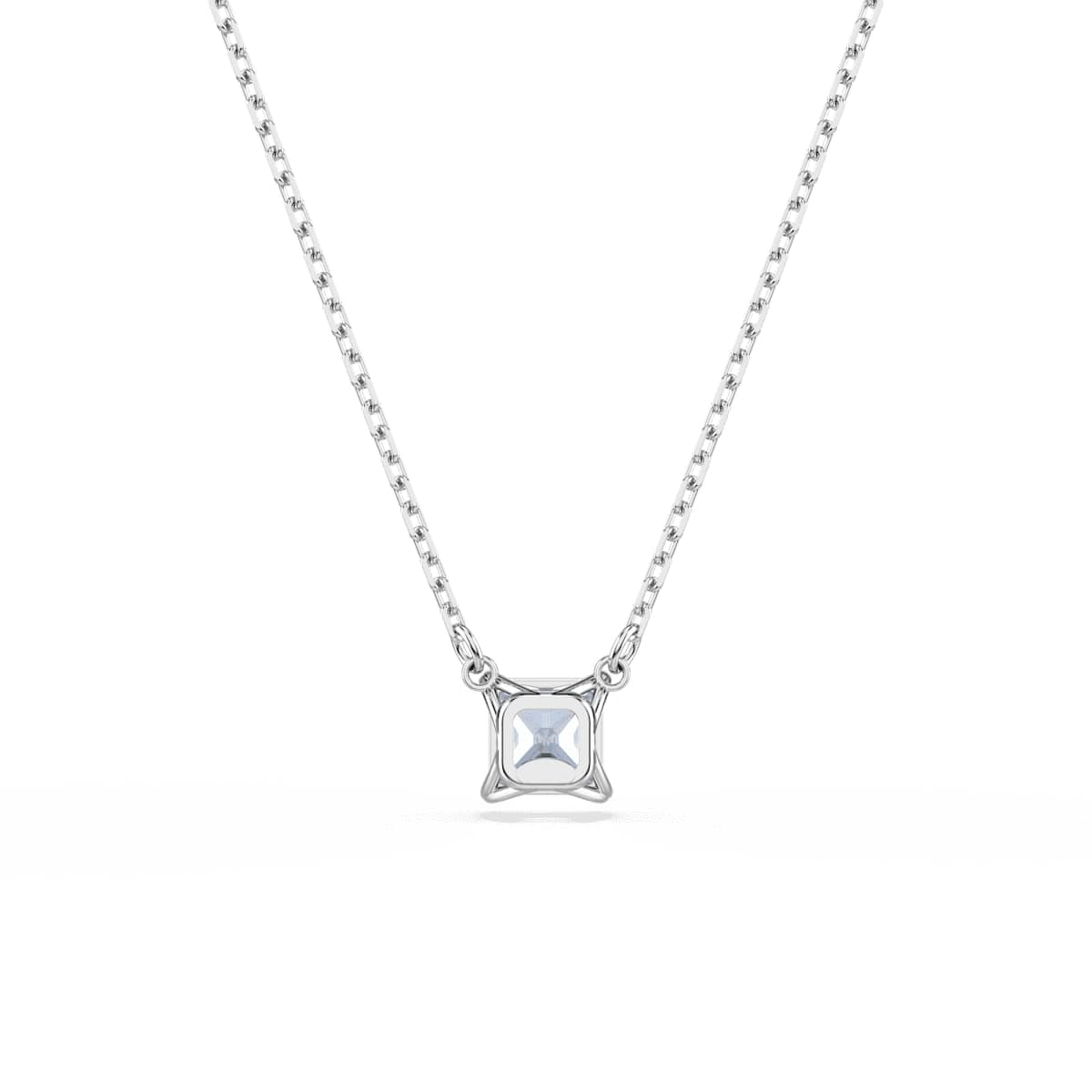 Matrix pendant, Square cut, Blue, Rhodium plated