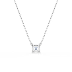 Matrix pendant, Square cut, Blue, Rhodium plated