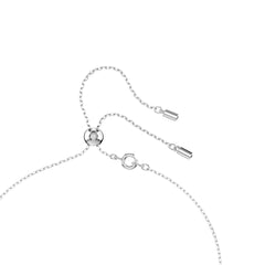 Attract Y necklace, Round cut, Pink, Rhodium plated
