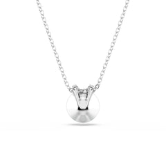 Bella V pendant, Round cut, Green, Rhodium plated