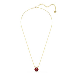 Bella V pendant, Round cut, Red, Gold-tone plated