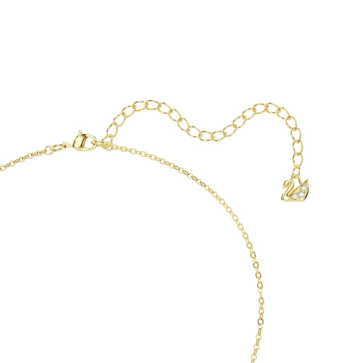 Bella V pendant, Round cut, Red, Gold-tone plated