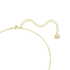 Bella V pendant, Round cut, Red, Gold-tone plated