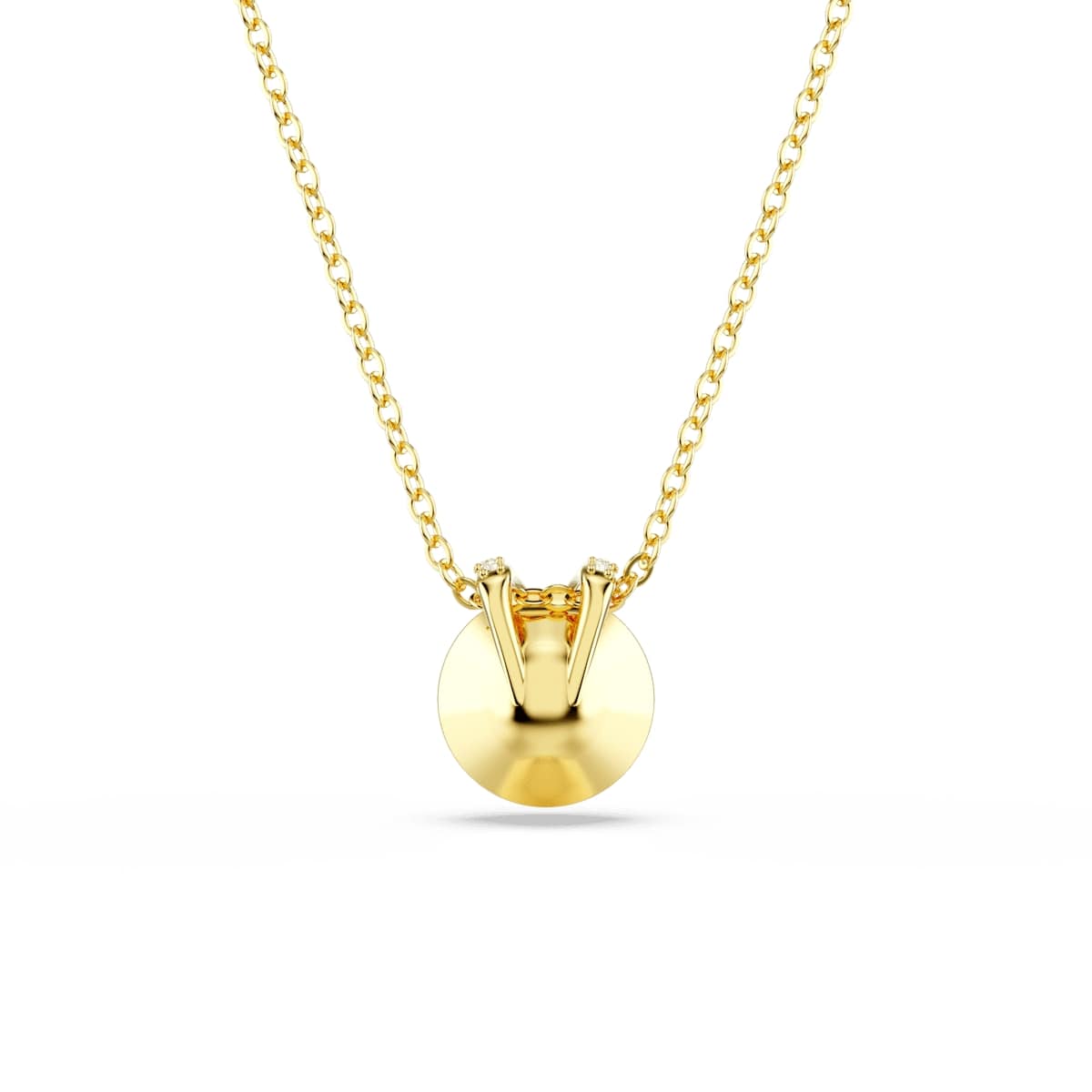 Bella V pendant, Round cut, Red, Gold-tone plated