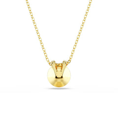 Bella V pendant, Round cut, Red, Gold-tone plated