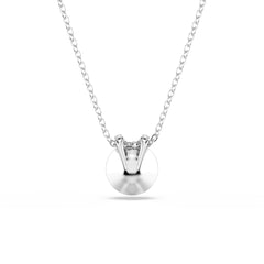 Bella V pendant Round cut, Pink, Rhodium plated