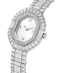 Matrix Octagon watch, Baguette cut, Metal bracelet, Silver tone, Stainless steel