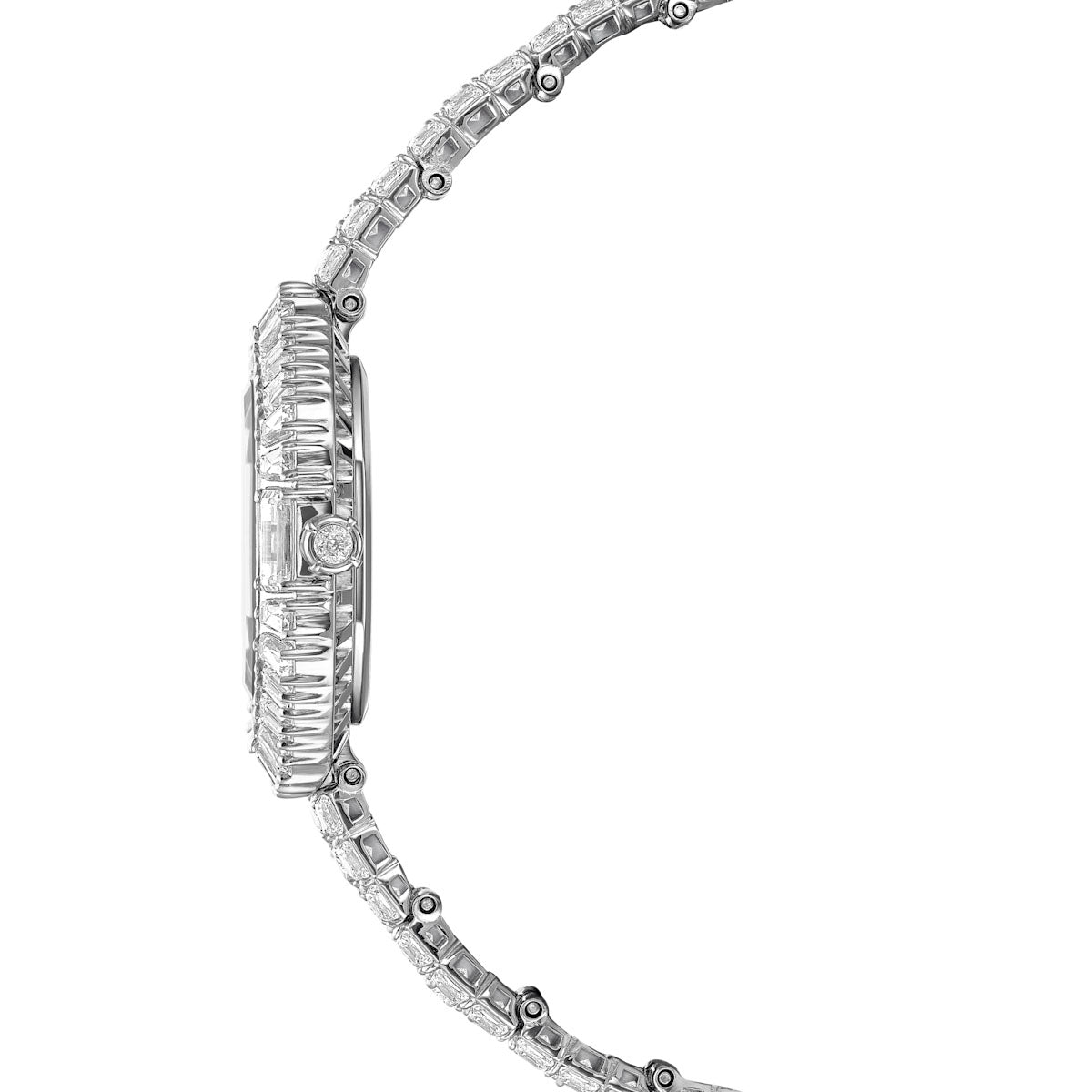 Matrix Octagon watch, Baguette cut, Metal bracelet, Silver tone, Stainless steel