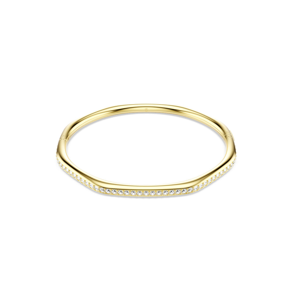 Dextera bangle, Octagon shape, Round cut, White, Gold-tone plated