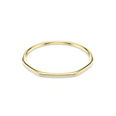 Dextera bangle, Octagon shape, Round cut, White, Gold-tone plated