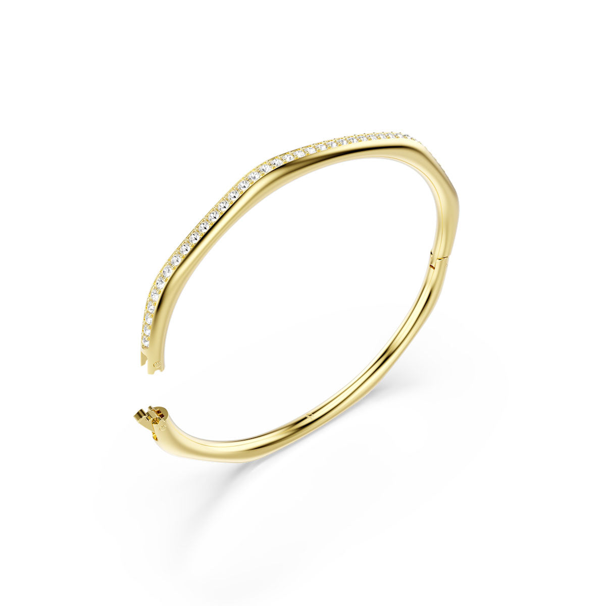 Dextera bangle, Octagon shape, Round cut, White, Gold-tone plated