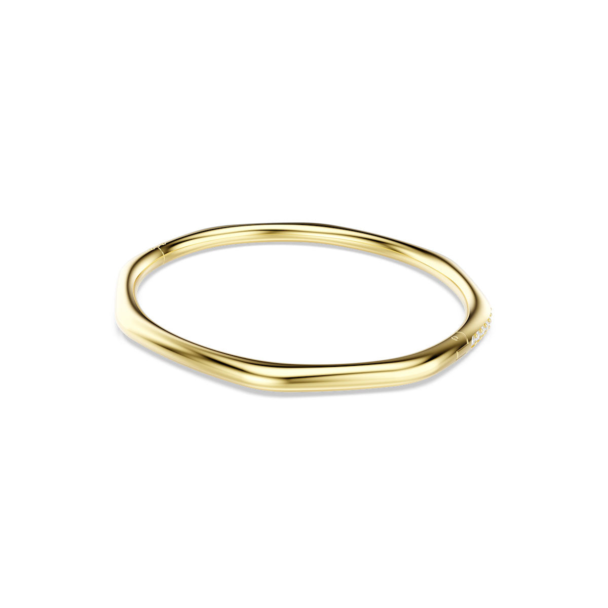 Dextera bangle, Octagon shape, Round cut, White, Gold-tone plated