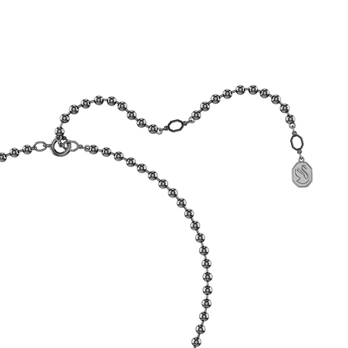 Dextera Octagon pendant, Octagon shape, Round cut, Black, Ruthenium plated