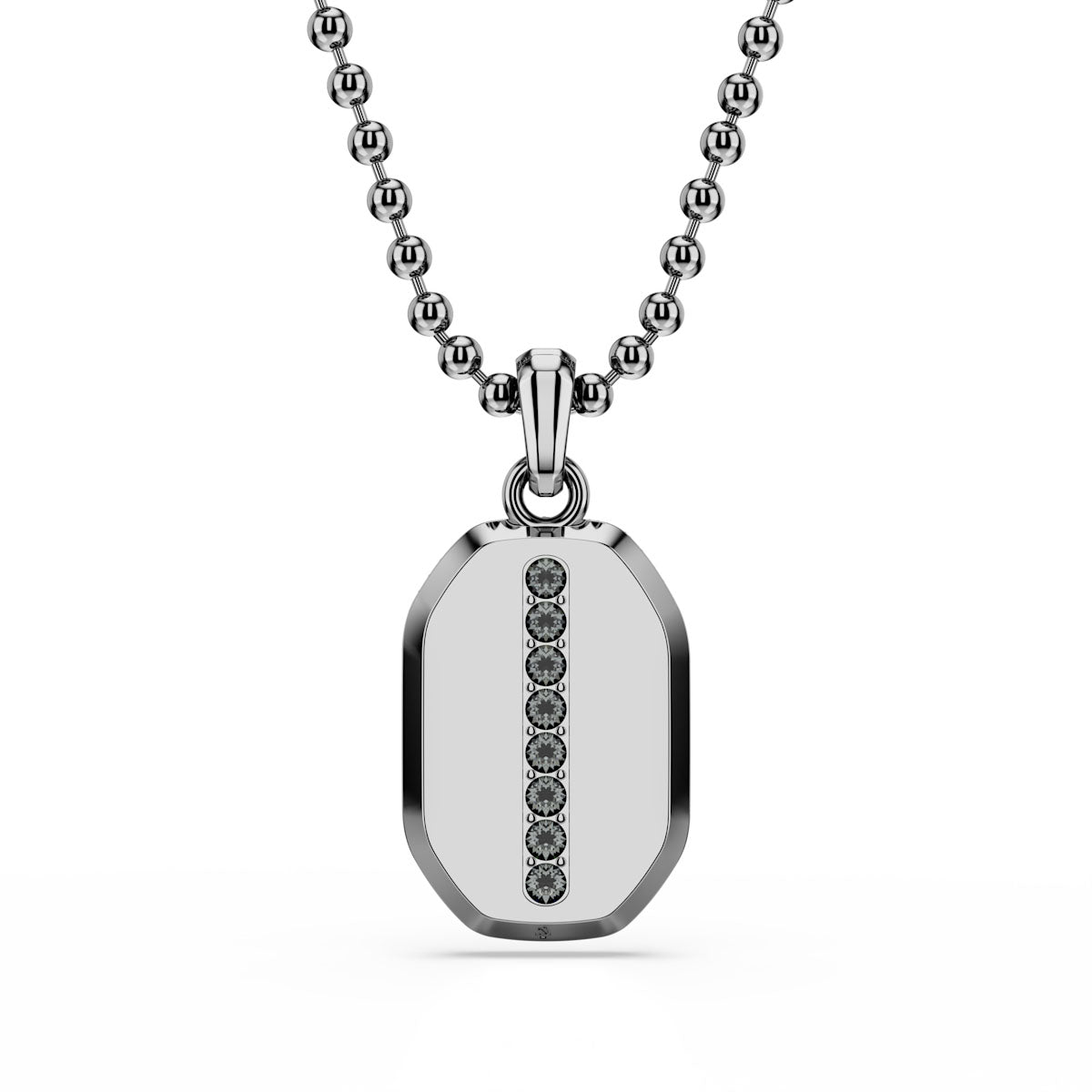 Dextera Octagon pendant, Octagon shape, Round cut, Black, Ruthenium plated