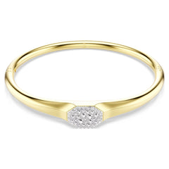 Dextera bangle Round cut, White, Gold-tone plated