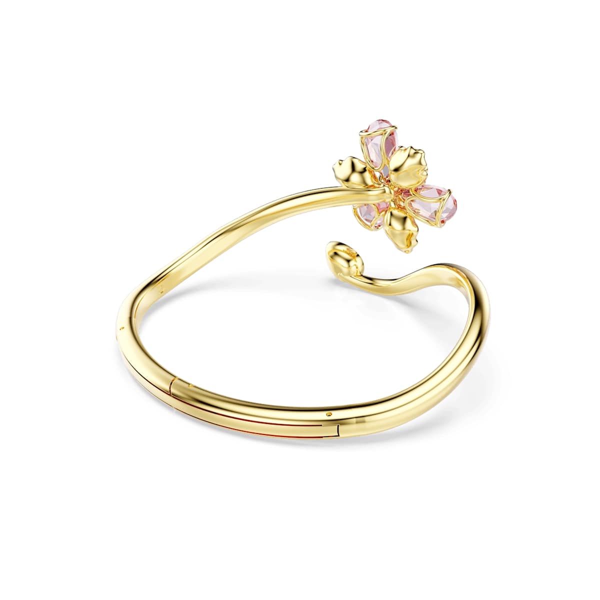 Idyllia bangle, Mixed cuts, Flower, Multicolored, Gold-tone plated