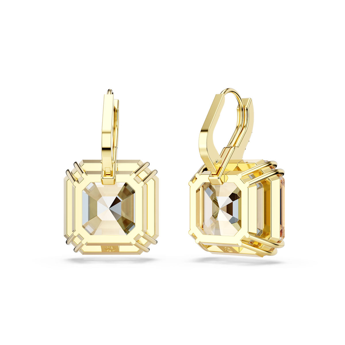 Millenia drop earrings, Mixed cuts, Caramel, Gold-tone plated