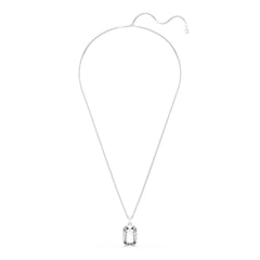 Millenia pendant, Octagon cut, White, Rhodium plated