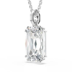 Millenia pendant, Octagon cut, White, Rhodium plated