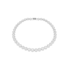 Una Angelic Tennis necklace, Round cut, White, Rhodium plated