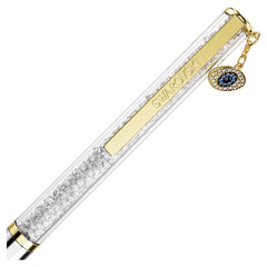 Crystalline ballpoint pen Evil eye, Gold tone, Mixed metal finish