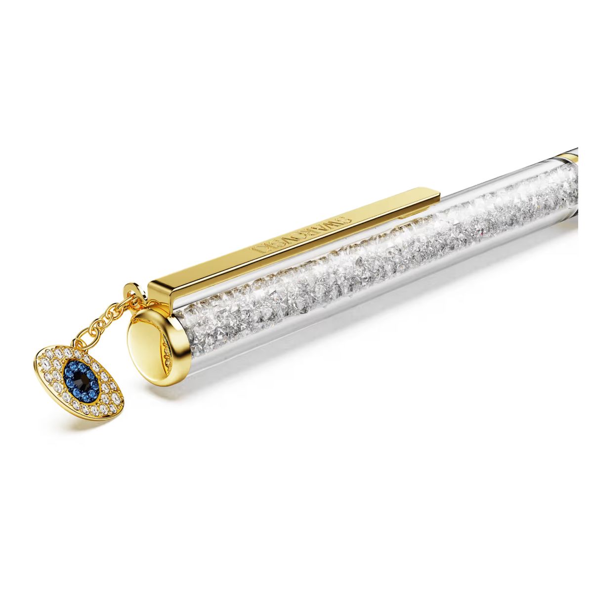 Crystalline ballpoint pen Evil eye, Gold tone, Mixed metal finish