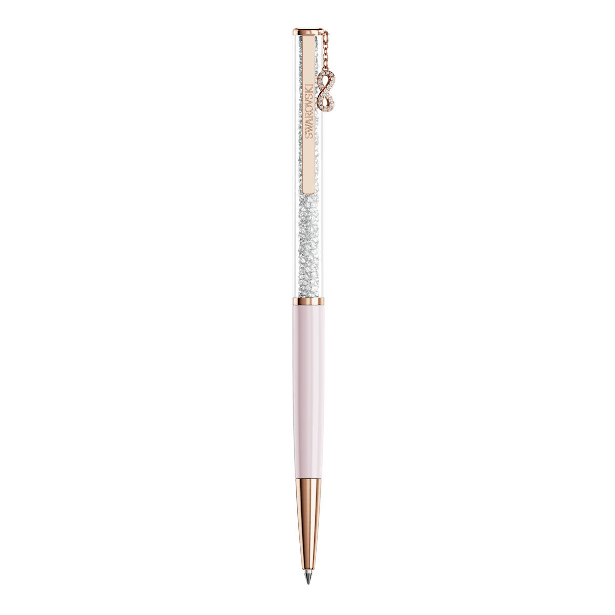 Crystalline Silk ballpoint pen, Infinity, Pink lacquered, Rose gold-tone plated