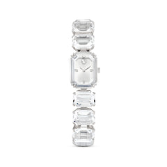 Watch, Octagon cut bracelet, White, Stainless steel