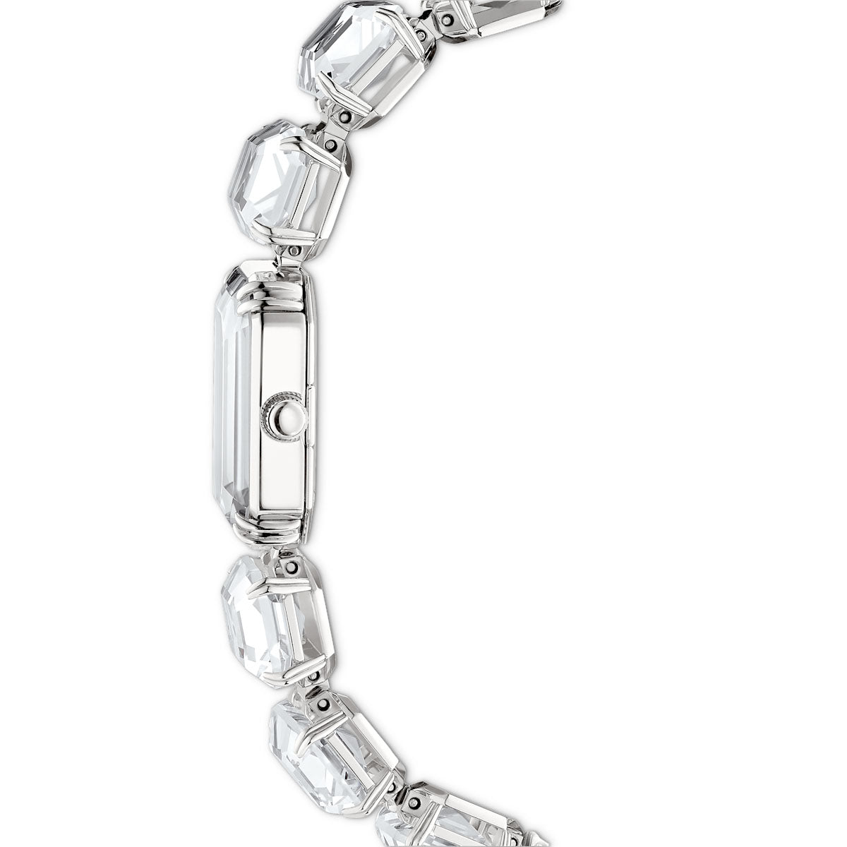Watch, Octagon cut bracelet, White, Stainless steel
