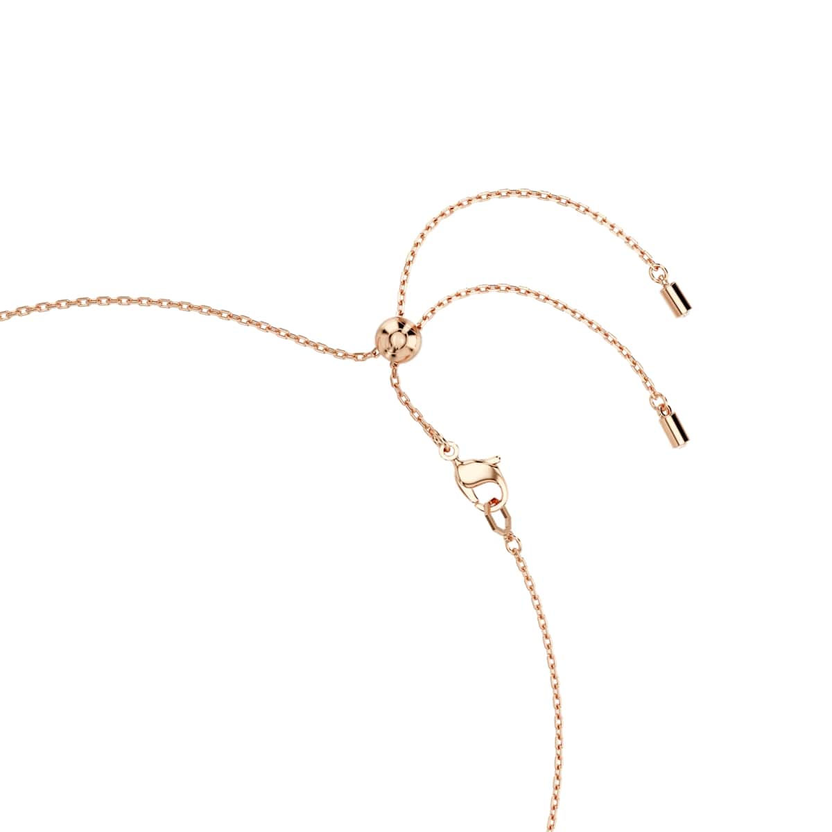 Constella necklace, Crystal pearl, Round cuts, White, Rose gold-tone plated