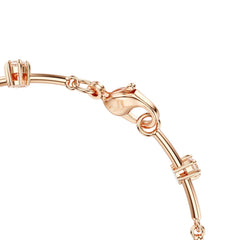 Constella Tennis bracelet, Crystal pearl, Round cuts, White, Rose gold-tone plated
