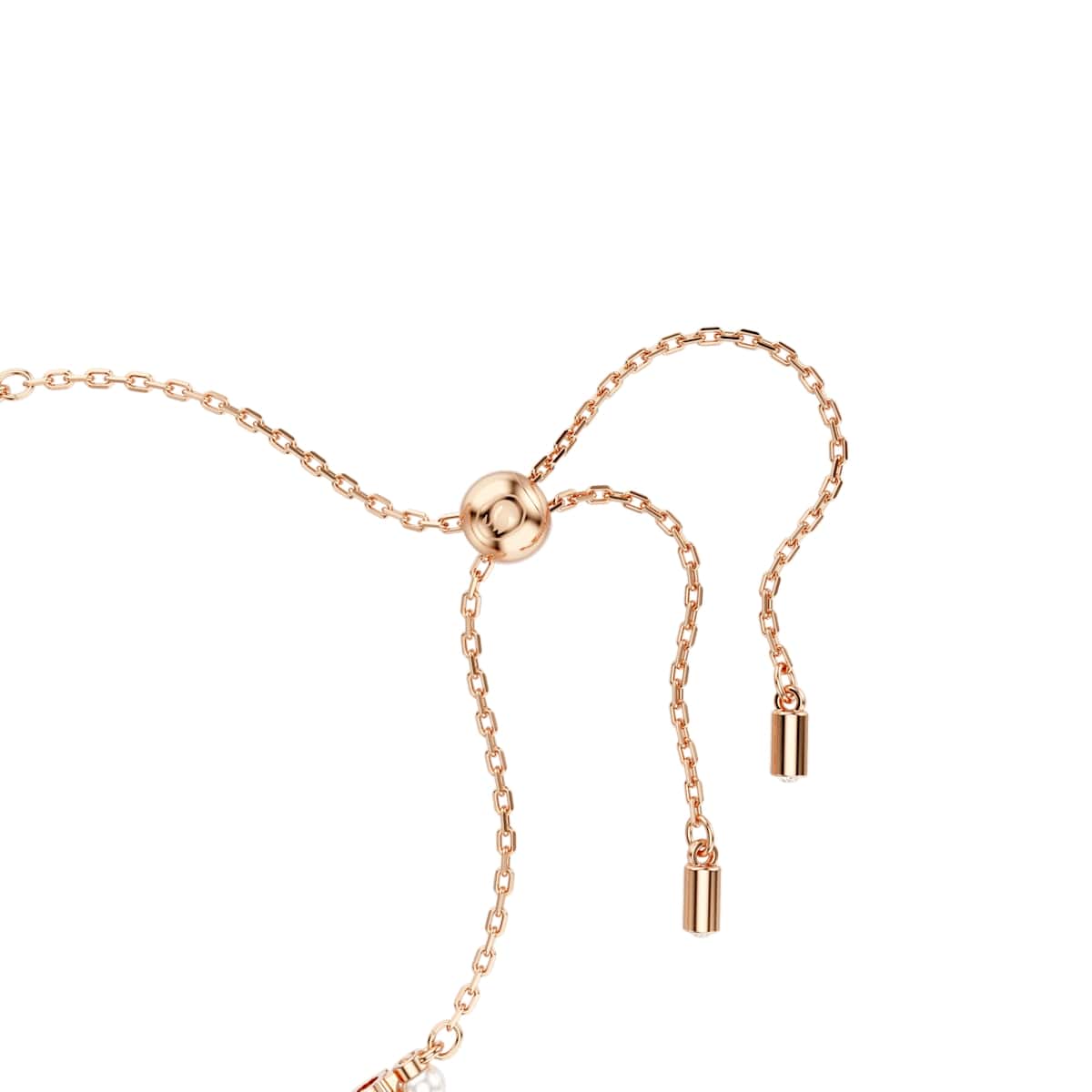 Matrix Tennis bracelet, Crystal pearl, Round cuts, White, Rose gold-tone plated