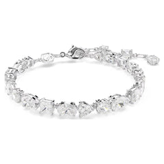 Mesmera bracelet Mixed cuts, White, Rhodium plated