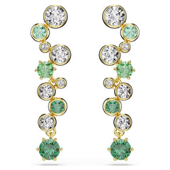 Constella drop earrings Mixed cuts, Green, Gold-tone plated