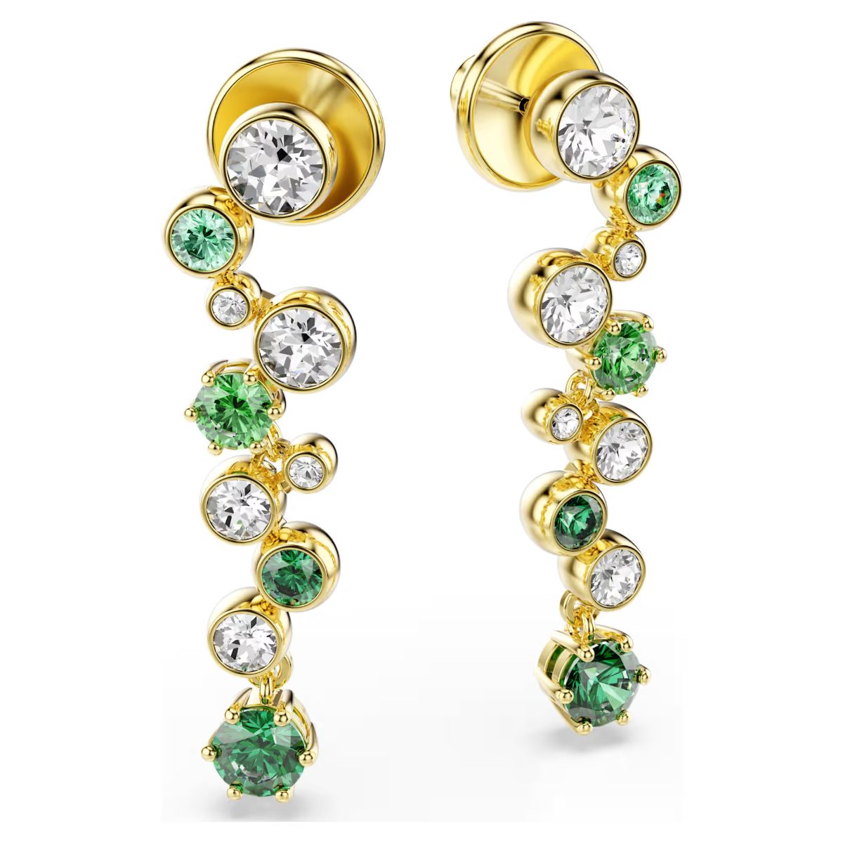 Constella drop earrings Mixed cuts, Green, Gold-tone plated - LAST IN STOCK