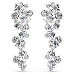 Constella drop earrings Mixed cuts, White, Rhodium plated