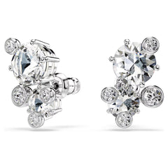 Constella stud earrings Round cut, White, Rhodium plated