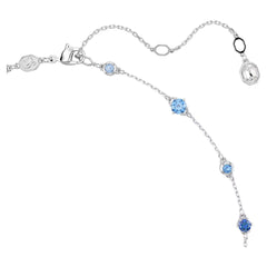 Constella necklace Mixed cuts, Blue, Rhodium plated