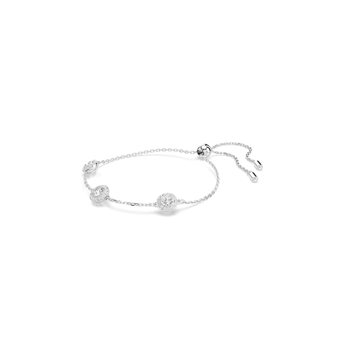 Una Angelic bracelet, Round cut, Double sided motifs, White, Rhodium plated