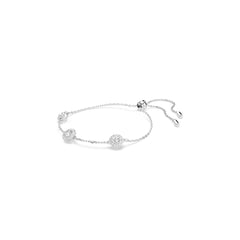 Una Angelic bracelet, Round cut, Double sided motifs, White, Rhodium plated