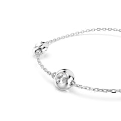 Una Angelic bracelet, Round cut, Double sided motifs, White, Rhodium plated