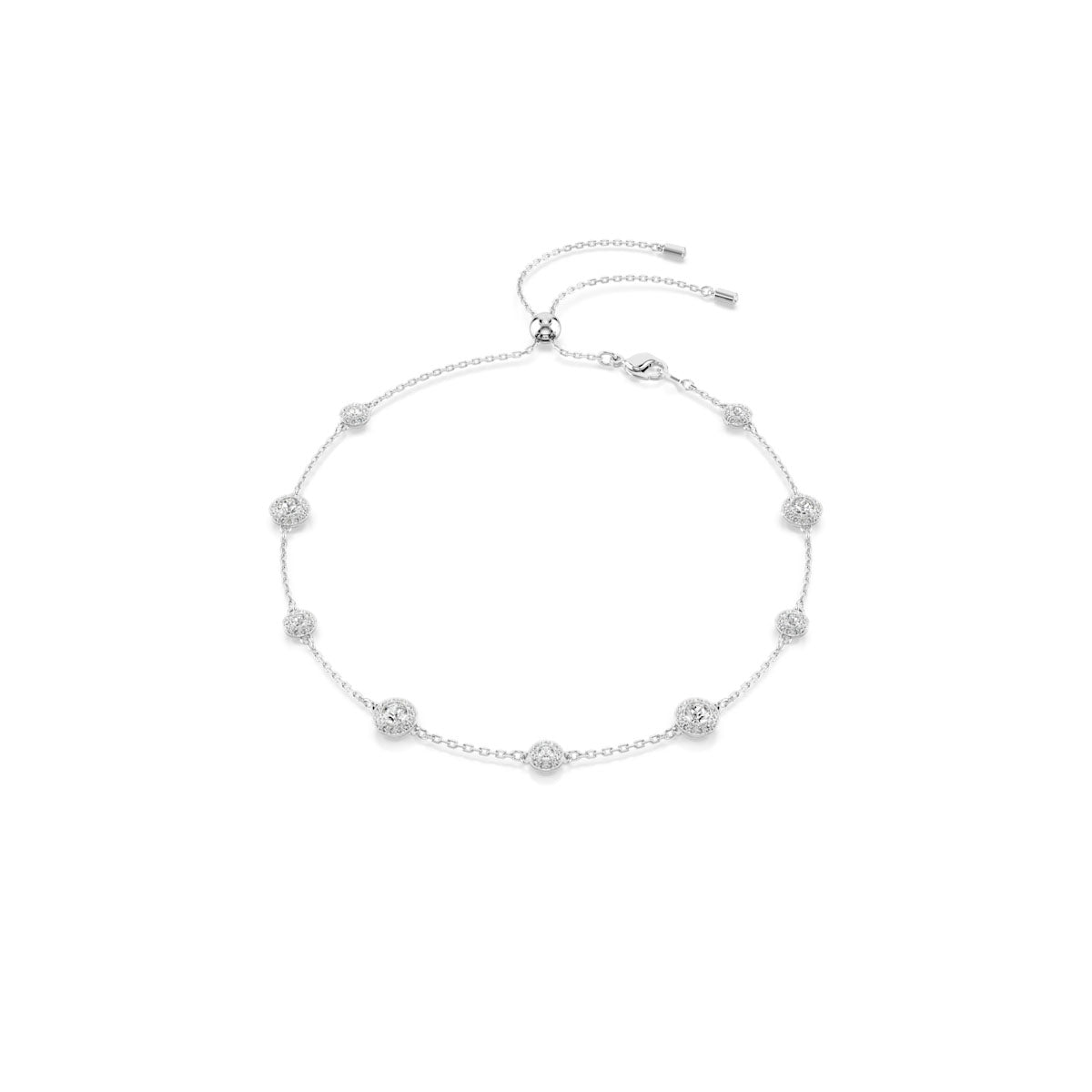 Una Angelic necklace, Round cut, Double sided motifs, White, Rhodium plated