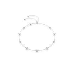 Una Angelic necklace, Round cut, Double sided motifs, White, Rhodium plated