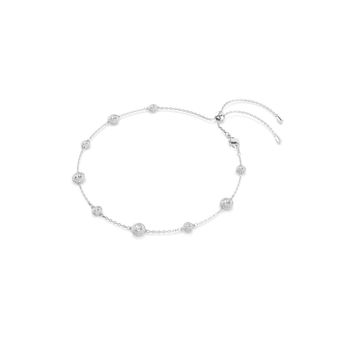 Una Angelic necklace, Round cut, Double sided motifs, White, Rhodium plated