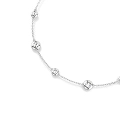Una Angelic necklace, Round cut, Double sided motifs, White, Rhodium plated