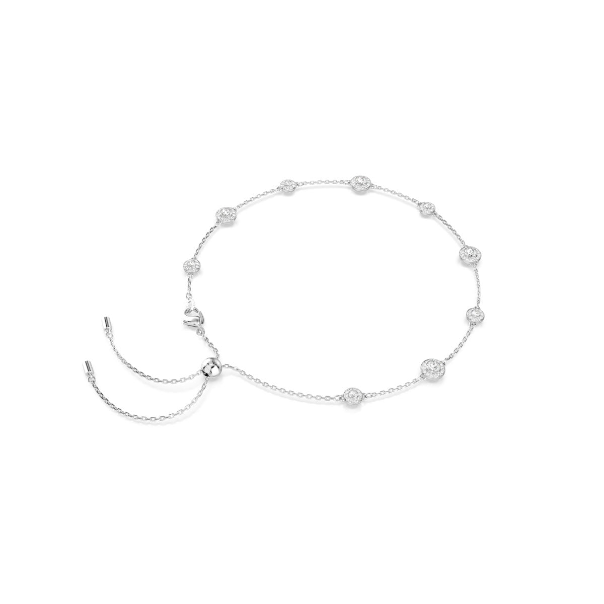 Una Angelic necklace, Round cut, Double sided motifs, White, Rhodium plated