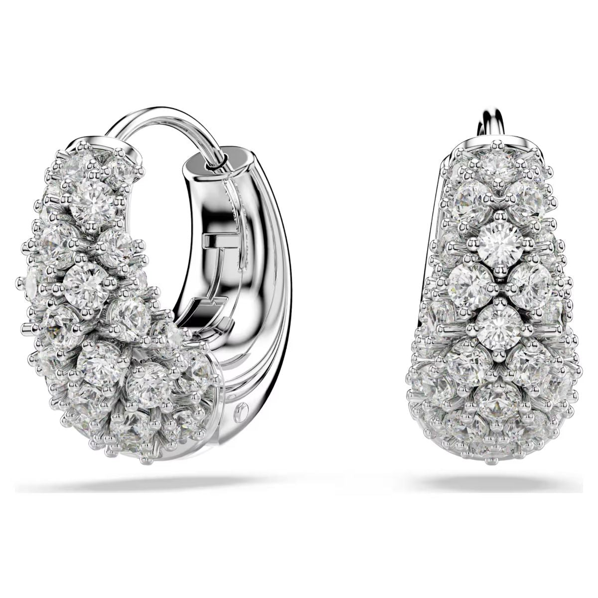 Sublima earrings White, Rhodium plated