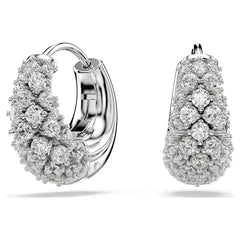 Sublima earrings White, Rhodium plated