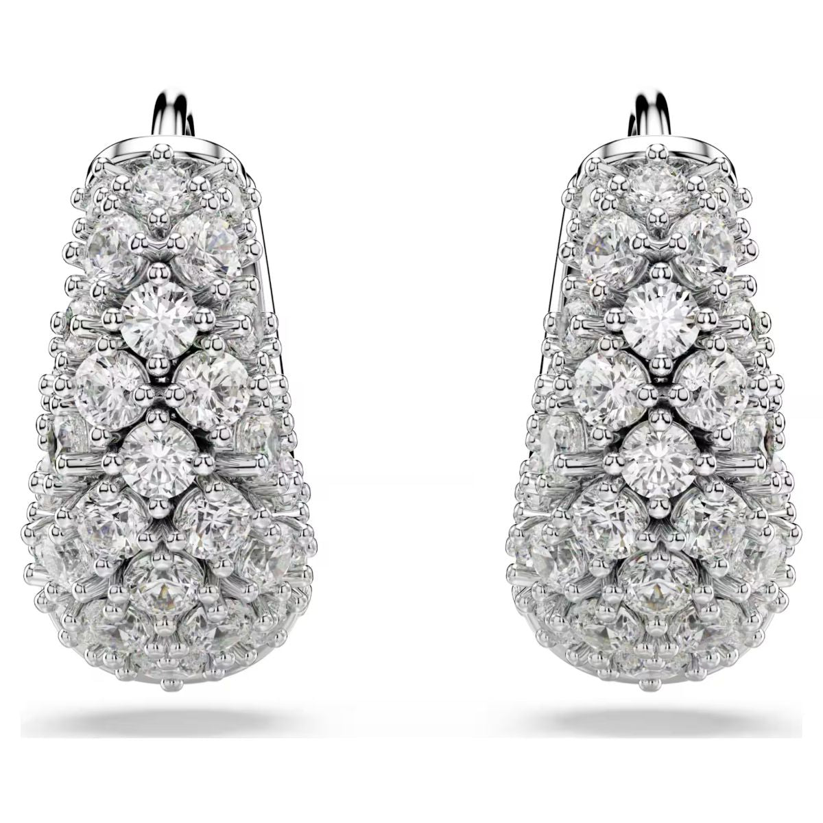 Sublima earrings White, Rhodium plated
